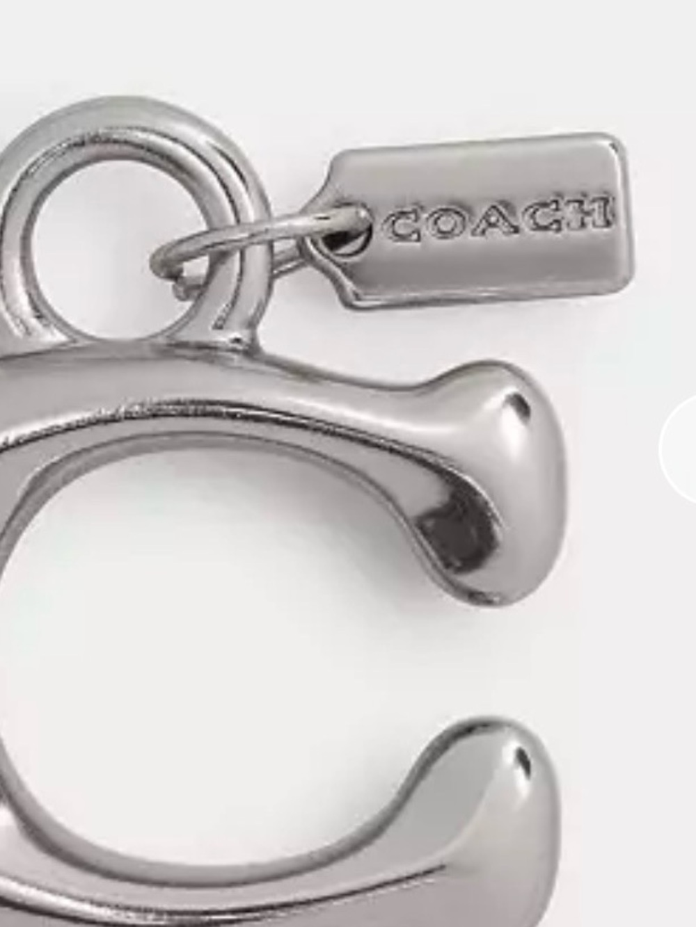 Coach Silver 'C' Letter Charm with Coach Tag - Picture 10 of 10